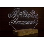 Светещ надпис Mr&Mrs с фамилия